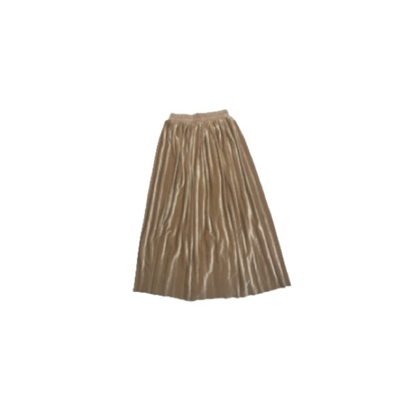 Vintage Handmade Gold Pleated Velvet Maxi Skirt - Women’s Size Small - Picture 1 of 6